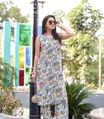 Floral Printed Straight Kurta with Palazzo