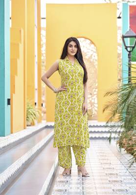 Floral Printed Straight Kurta with Palazzo 1