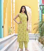 Floral Printed Straight Kurta with Palazzo