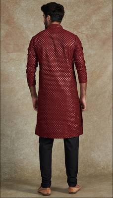 Arruga stylish golden silk sequins kurta pyjama set 2