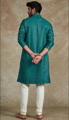 Arruga stylish golden silk sequins kurta pyjama set 2