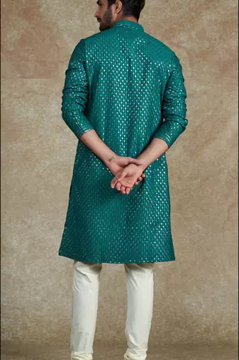Arruga stylish golden silk sequins kurta pyjama set