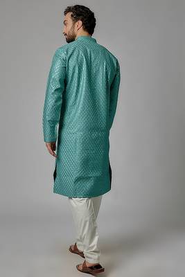 Arruga stylish golden silk sequins kurta pyjama set 2