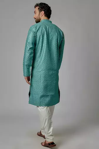 Arruga stylish golden silk sequins kurta pyjama set