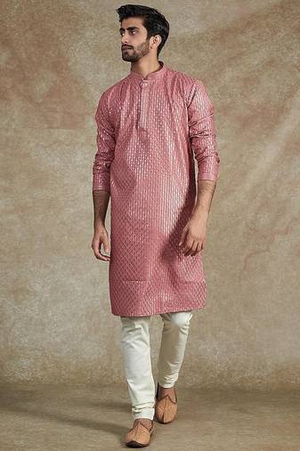 Arruga stylish golden silk sequins kurta pyjama set