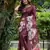 Maroon soft tussar silk printed saree festive wear