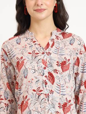 Divena multicolour floral print rayon fabric straight kurta 5