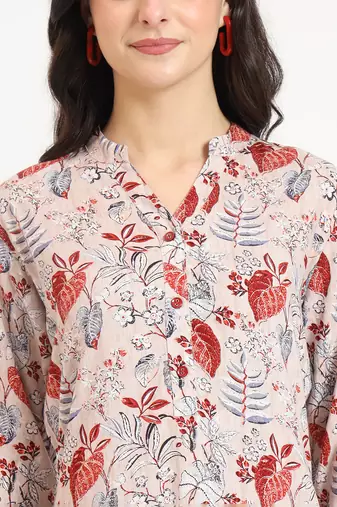 Divena multicolour floral print rayon fabric straight kurta