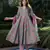 women green & pink floral print anarkali kurta set with dupatta