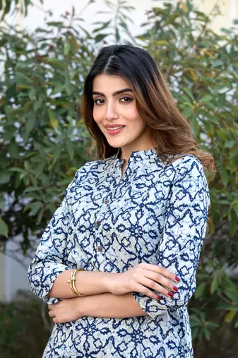 women blue and grey kurta bottom dupatta set