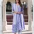 Jaitpuriya women blue floral print anarkali kurta set with dupatta