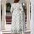 Jaitpuriya women blue and cream floral print anarkali kurta set with dupatta