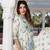 Jaitpuriya women blue and cream floral print anarkali kurta set with dupatta
