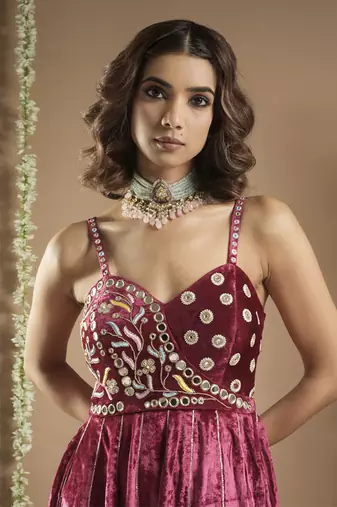 Rani velvet long indo dress (set of 1)