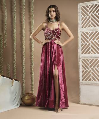 Rani velvet long indo dress (set of 1) 3