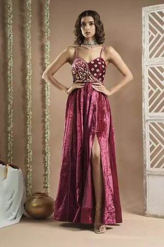 Rani velvet long indo dress (set of 1)