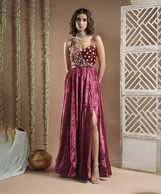 Rani velvet long indo dress (set of 1) 4