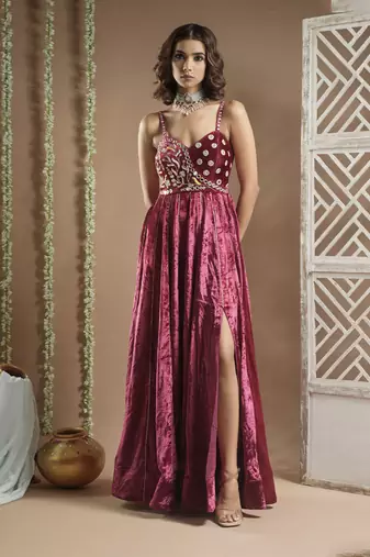 Rani velvet long indo dress (set of 1)
