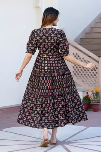 women black ethnic motifs printed maxi dress