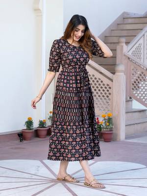women black ethnic motifs printed maxi dress 3