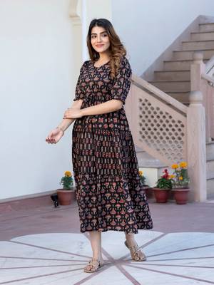women black ethnic motifs printed maxi dress 5