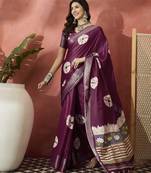 Magenta bandhani breeze saree
