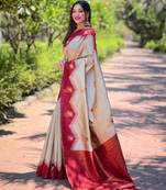 Woven design zari art silk banarasi saree