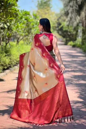 Woven design zari art silk banarasi saree