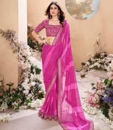 Leheriya sequinned pure georgette saree