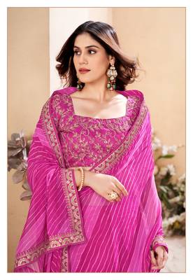 Leheriya sequinned pure georgette saree 2