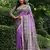 Purple soft tussar silk printed saree festive wear