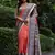 Orange soft tussar silk printed saree festive wear