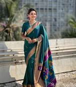 Featival looks rama soft silk blendwevon paithani vitthala saree