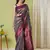 Grey banarasi silk blendsaree with jacquard work