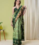 Pista banarasi silk blendwoven jacquard saree