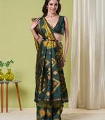 Mustard banarasi silk blendwoven jacquard saree
