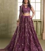 Fantastic Wine Sequins Net Engagement Wear Lehenga Choli