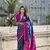 Blue wevon meenakari ikkat patola silk blendceremonial saree