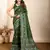 Green soft silk blendc wevon meenakari ceremonial saree