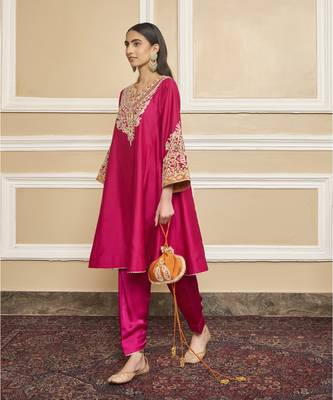 Mehrish hotpink kurta set 2