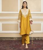Mohsina glaze mustard kurta set