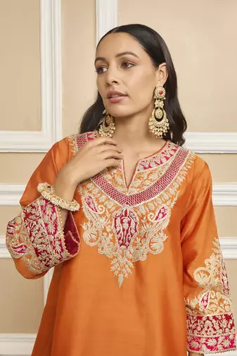 Mehrish orange kurta set