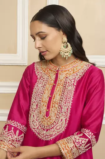 Afsaana hotpink kurta set