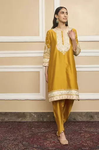 Myreen glaze mustard kurta set