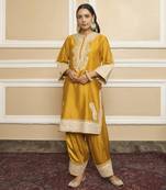 Sabaa glaze mustard kurta set