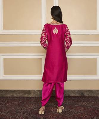Mehnoor hotpink kurta set 2