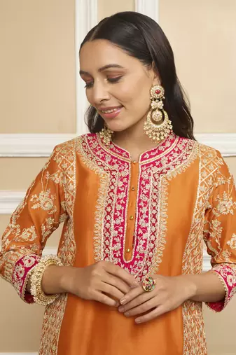 Mehnoor orange kurta set
