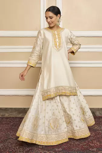 Raina daisy ivory sharara set