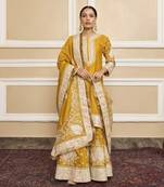 Raina glaze mustard sharara set
