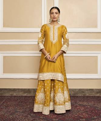 Raina glaze mustard sharara set 2